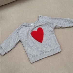 Gray Toddler Sweatshirt with Red Heart